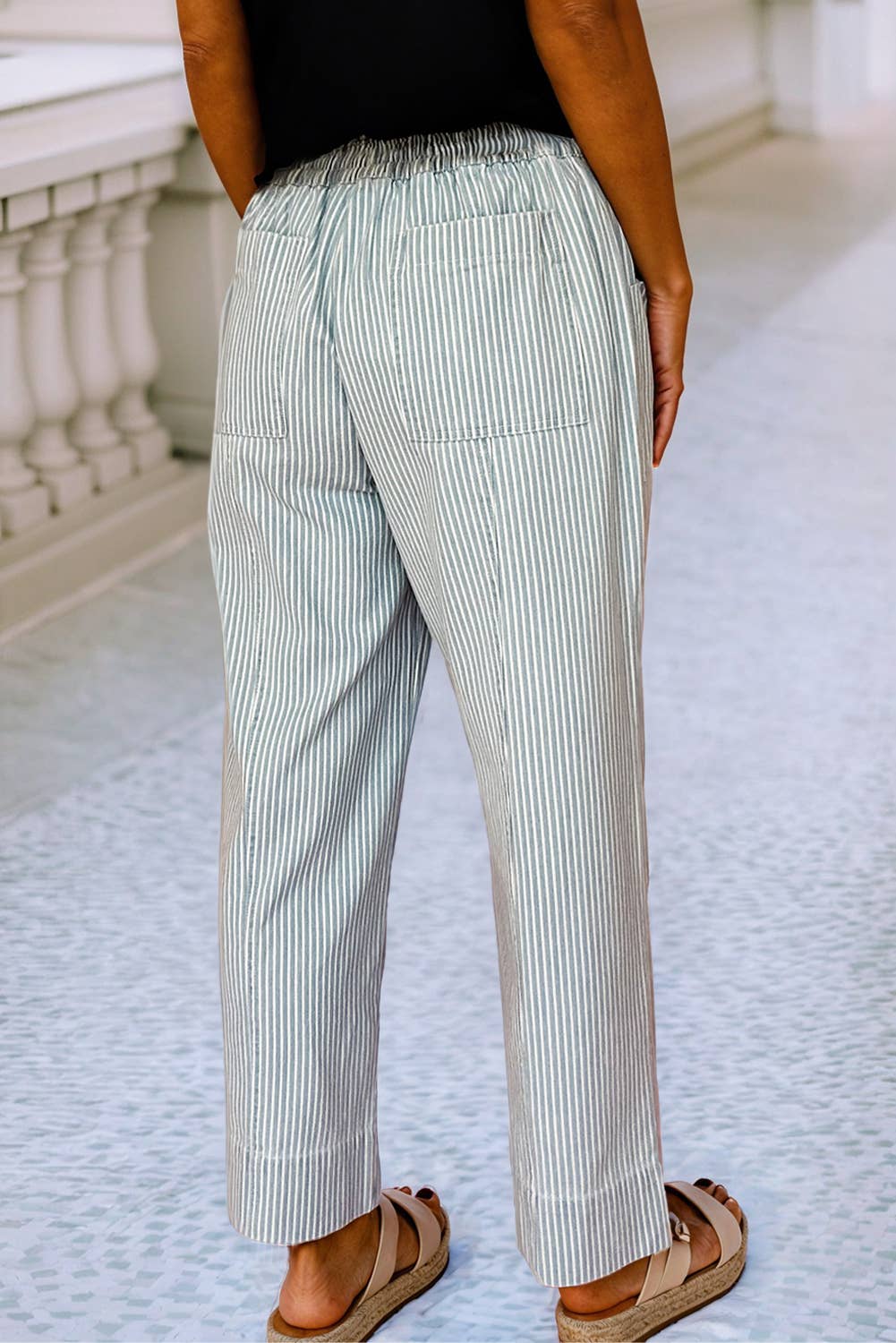 Drawstring Stripe Pants