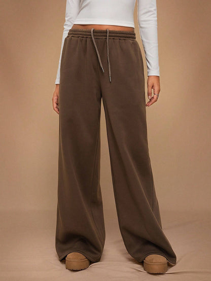 Drawstring Wide Leg Sweatpants