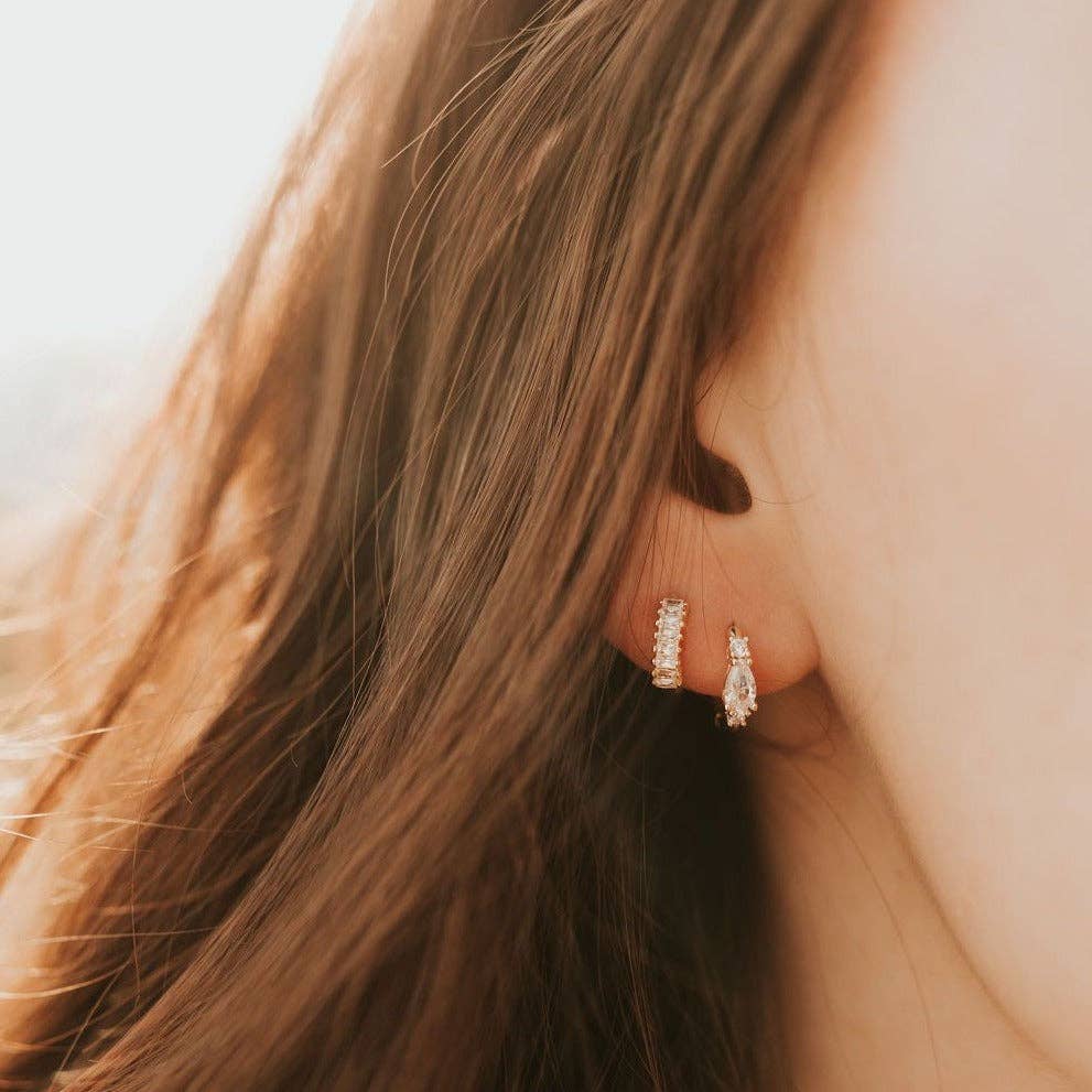 Ivy Diamond Hoops close up