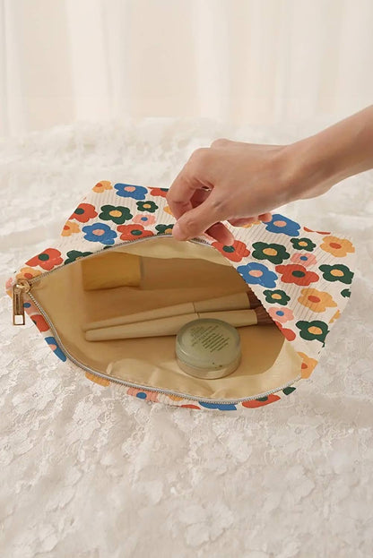 Chic Ribbed Cosmetic Bag