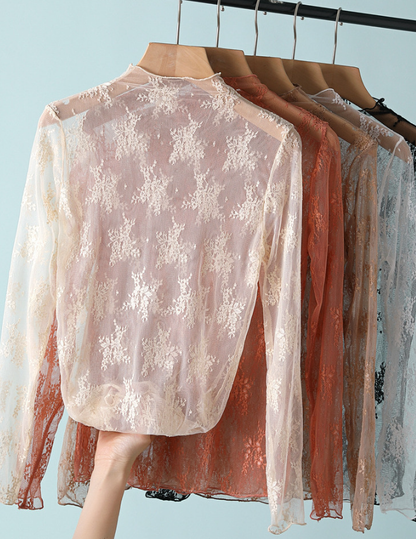 Floral Lace Sheer Mesh Top