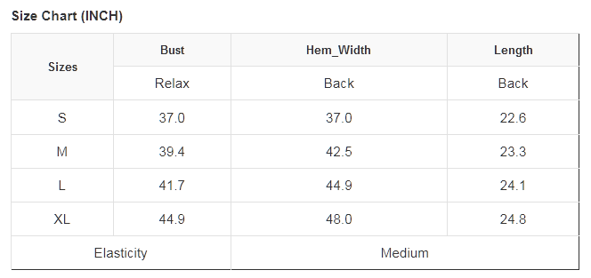 Black Faux Leather Tank Top size chart