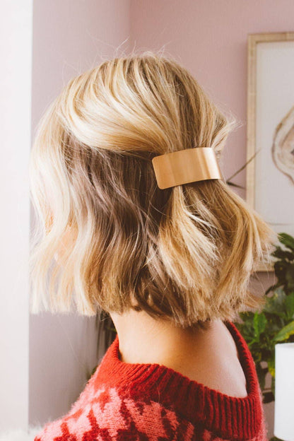 Brushed Bronze Bar Clip back view on model