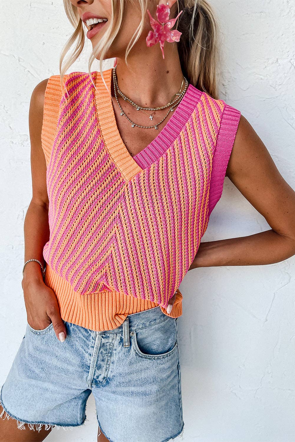 Chevron Knit Vest
