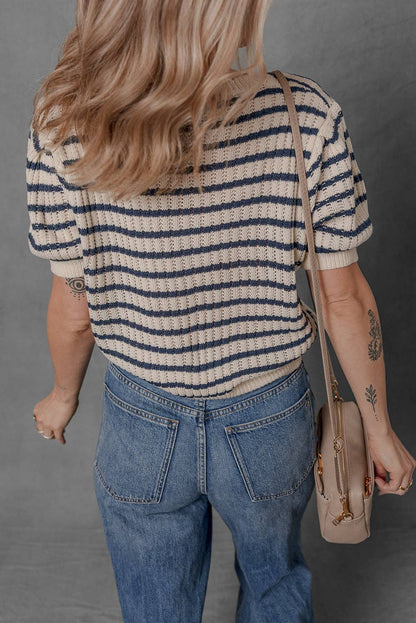 Crew Striped Sweater T Shirt Back