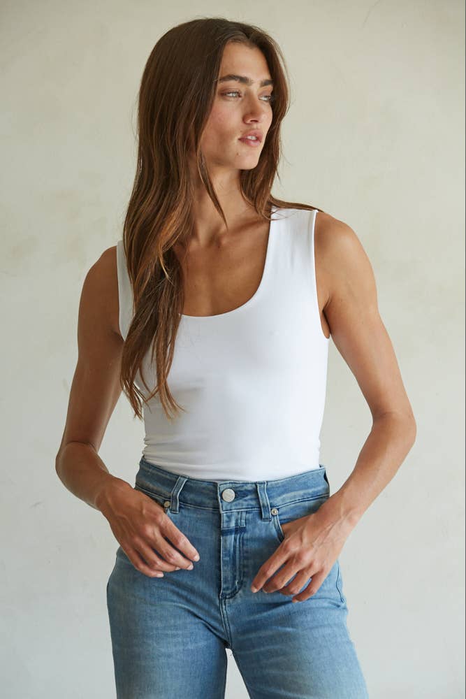 Double Layered Seamless Tank white