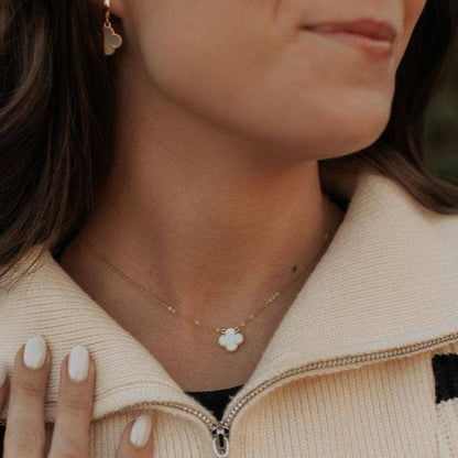 Elizabeth Clover Necklace on model