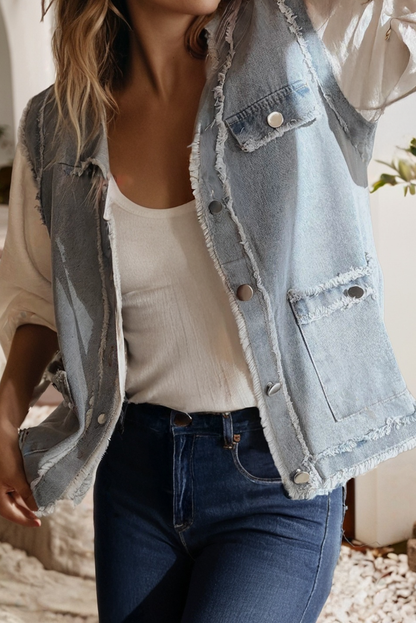 Frayed Edge Denim Vest