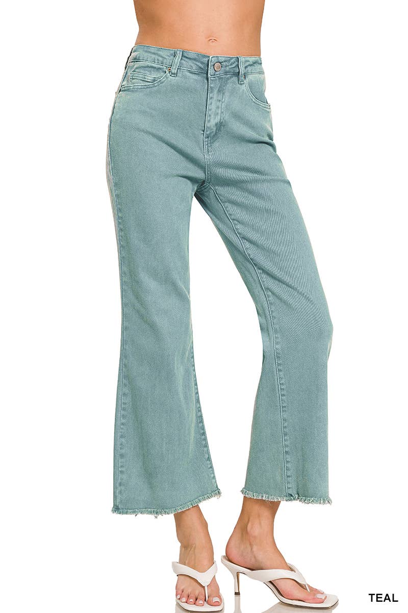 Frayed Hem Bootcut Pants