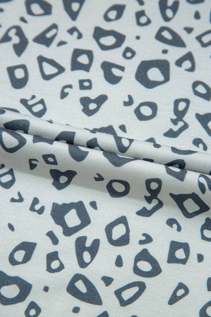 Gray Leopard Knot Side Pants fabric zoom
