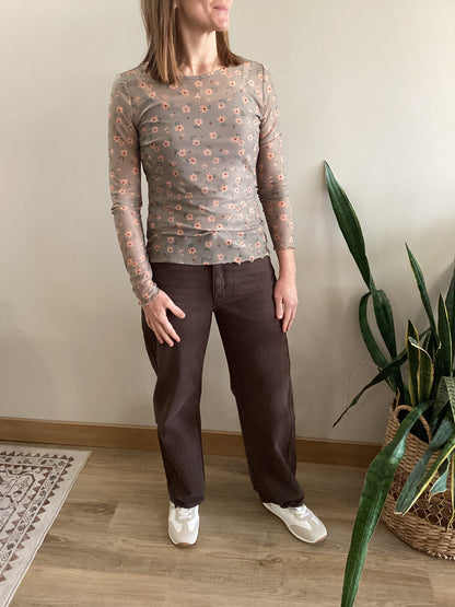 Vervet Brown Ankle Barrel Jeans