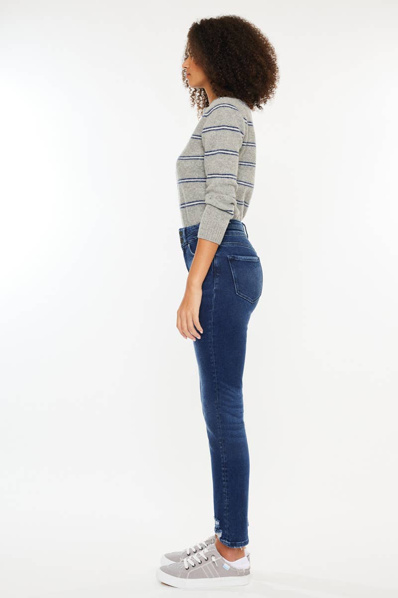 Kan Can Dark Stone Straight Jean side view