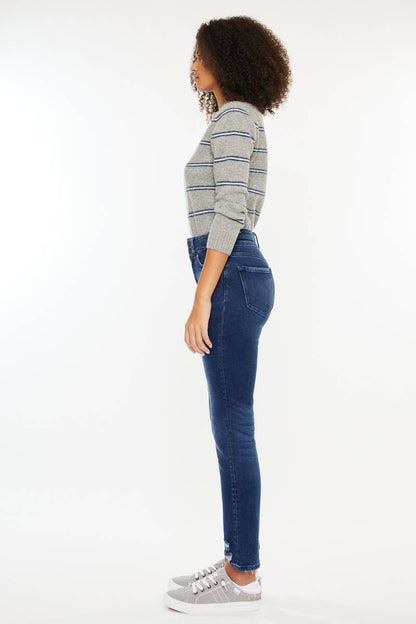 Kan Can Dark Stone Straight Jean side view