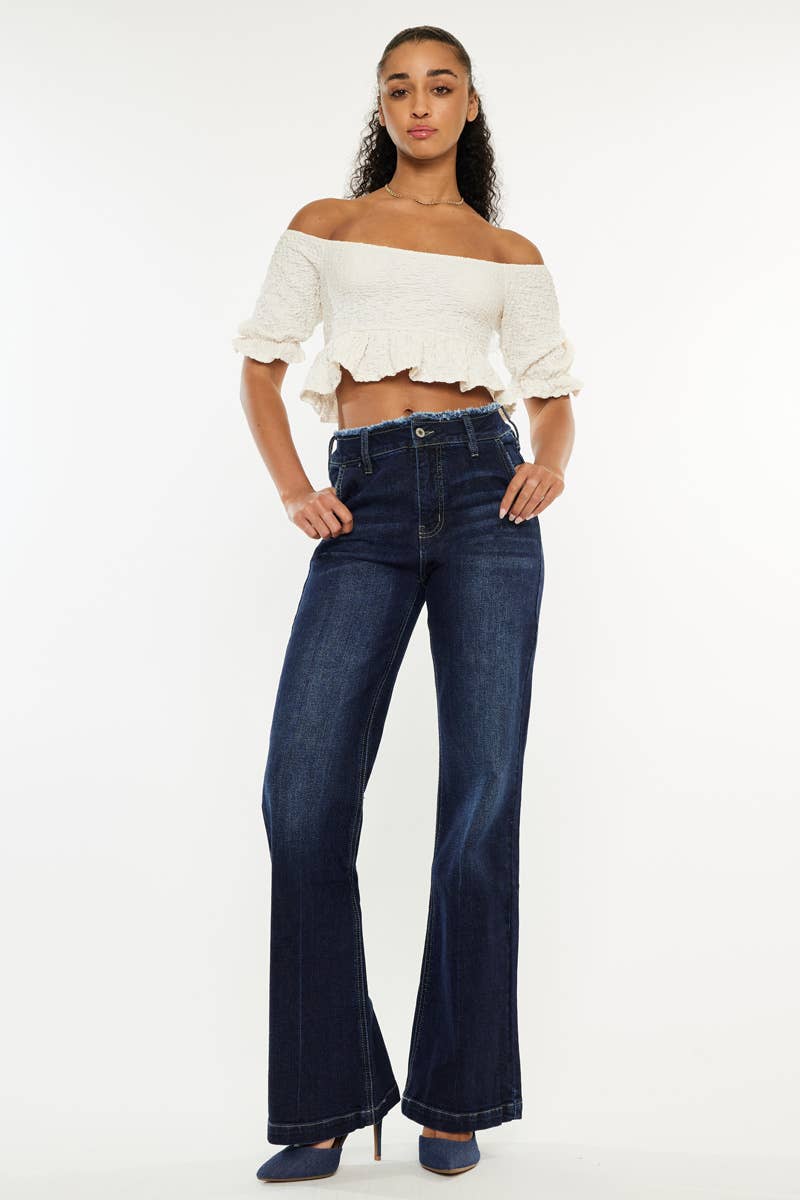 Kan Can High Rise Wide Flare Jeans