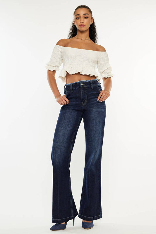 Kan Can High Rise Wide Flare Jeans