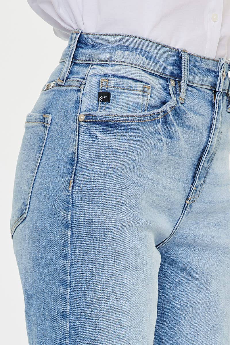 Kan Can Straight Medium Wash Distressed Bottom side zoom