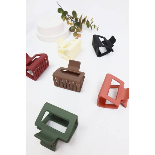 Matte Rectangle Hair Claw Clip assorted