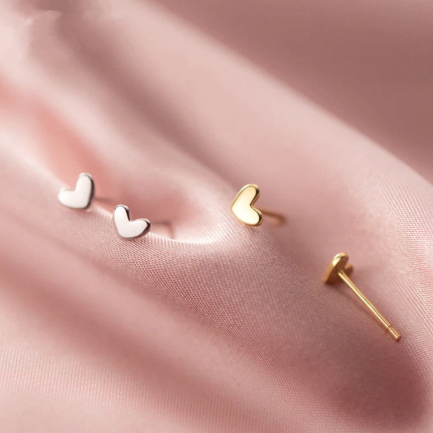 Mini Heart Studs – Born & Raised