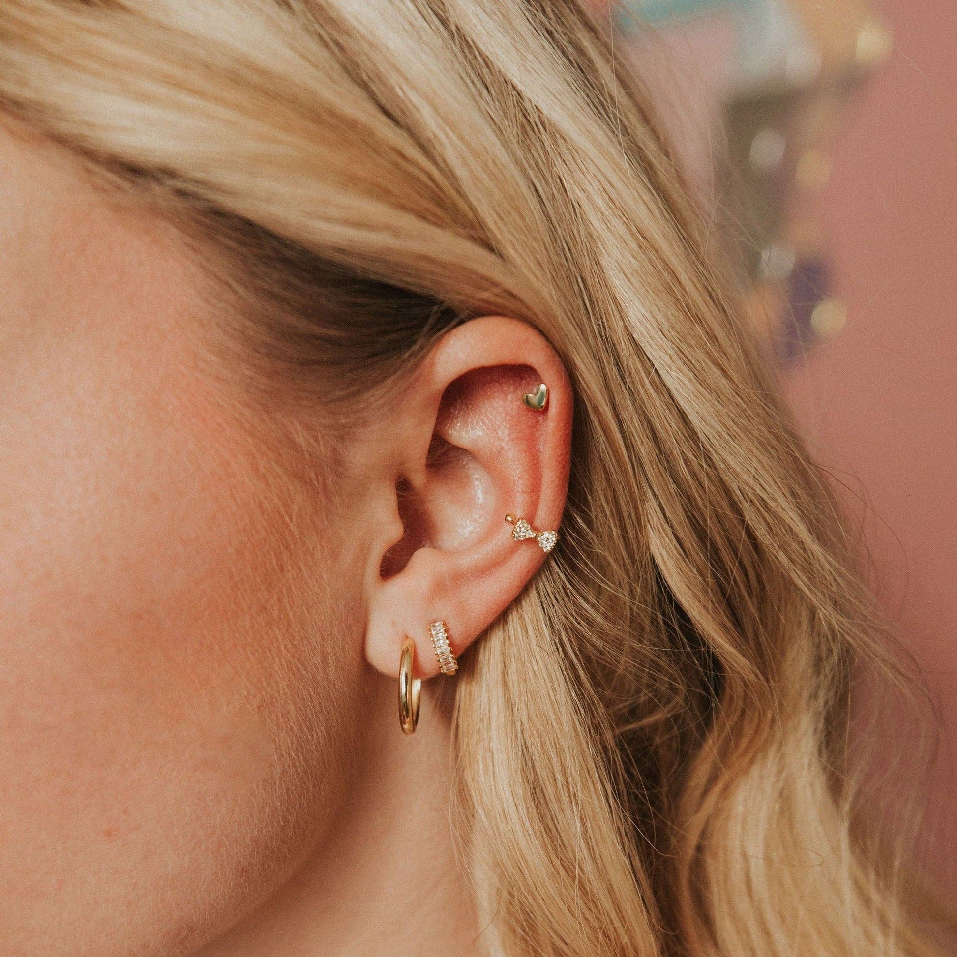 Mini Heart Studs stacked view