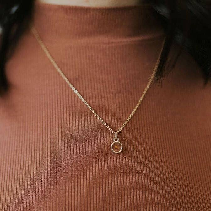 Mustard Seed Faith Necklace on model