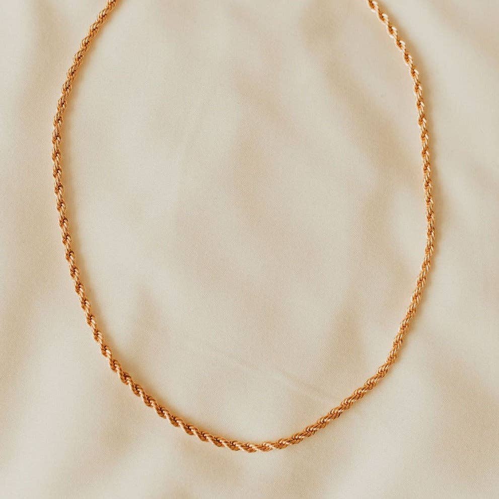 Naomi Gold Filled Rope Necklace flat view