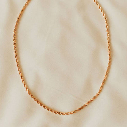 Naomi Gold Filled Rope Necklace flat view