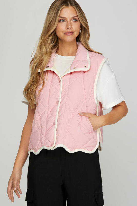 Quilted Scalloped Vest