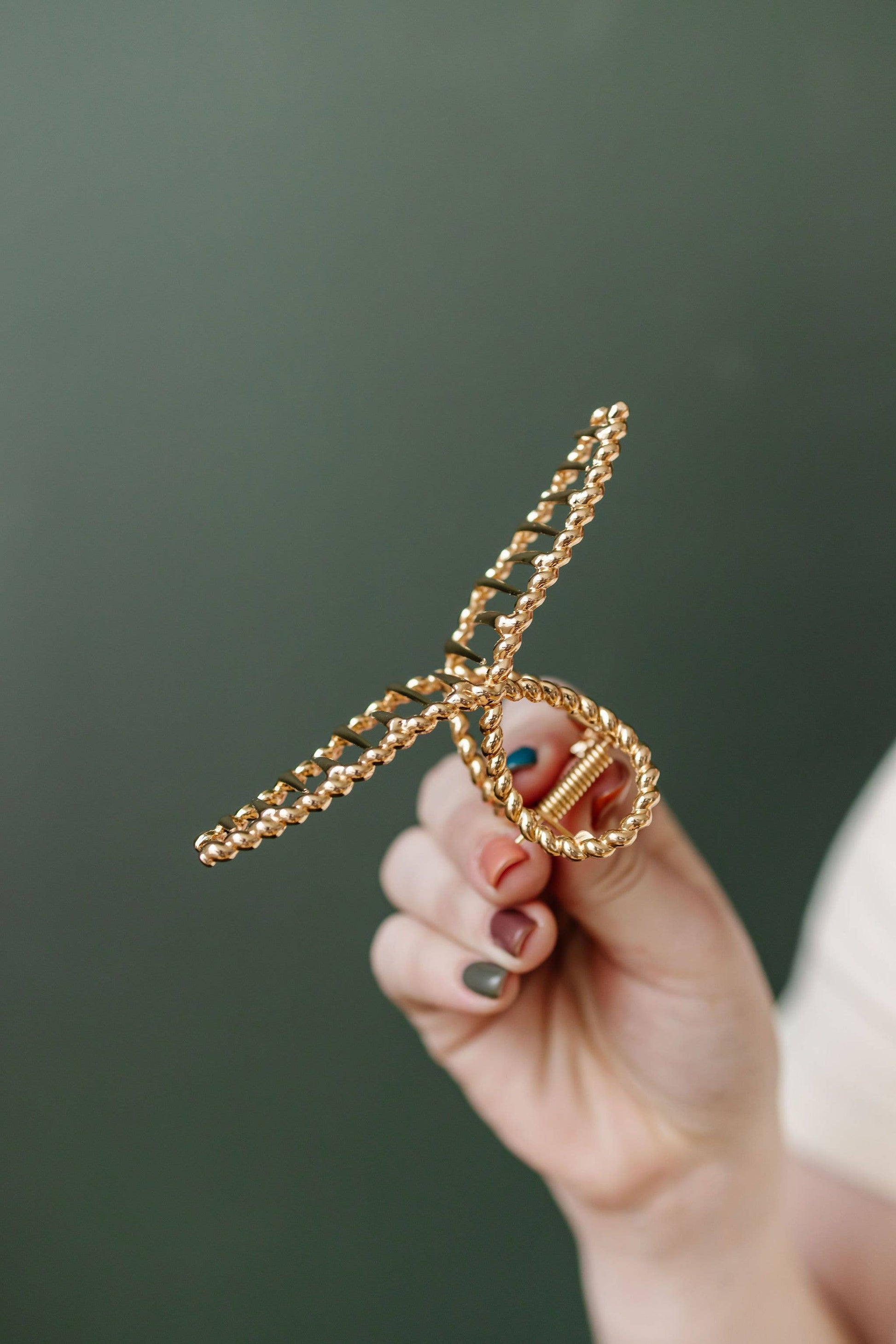 Twisted Gold Claw Clip up close
