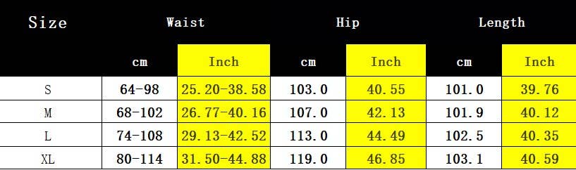 Women's Effortless Pant size chart