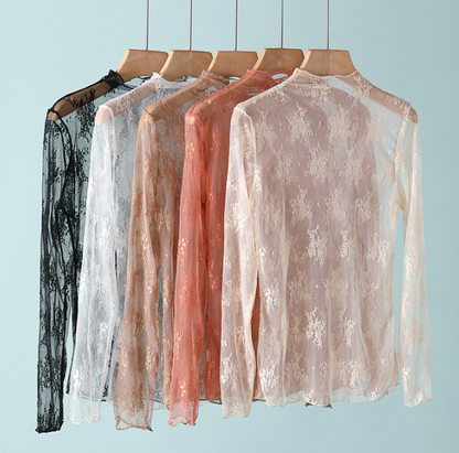 Floral Lace Sheer Mesh Top