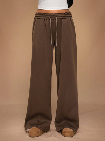 Drawstring Wide Leg Sweatpants