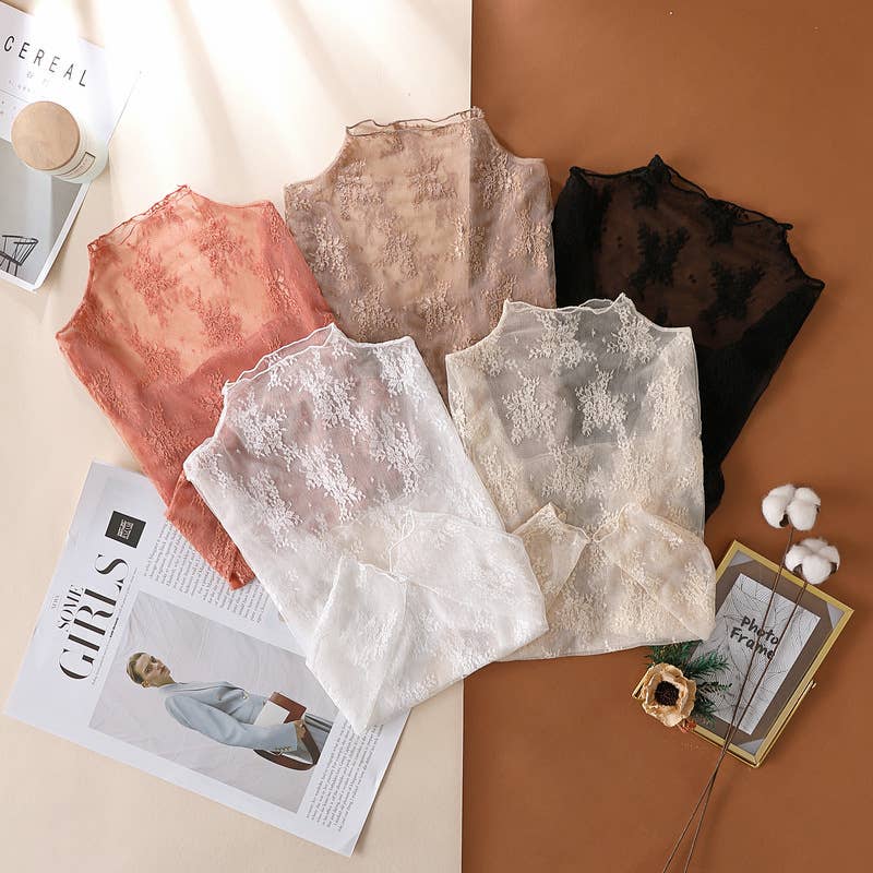 Floral Lace Sheer Mesh Top
