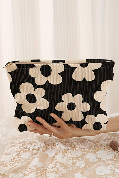Chic Ribbed Cosmetic Bag