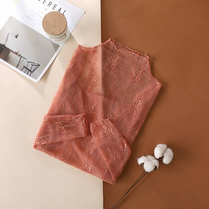 Floral Lace Sheer Mesh Top