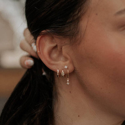 Diamond Dangle Hoops