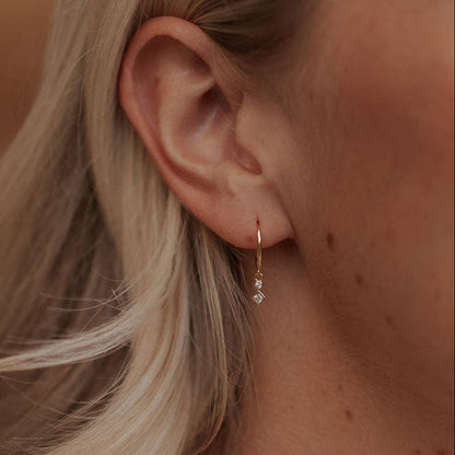 Diamond Dangle Hoops