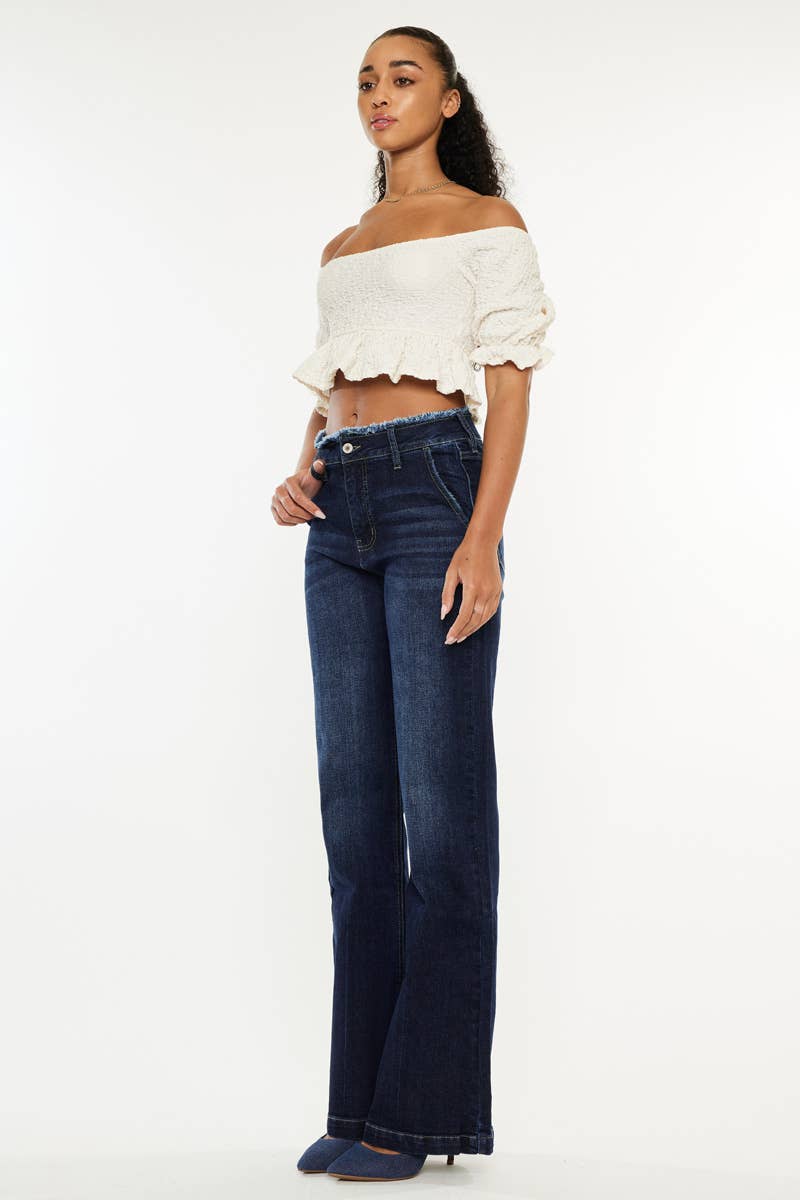 Kan Can High Rise Wide Flare Jeans