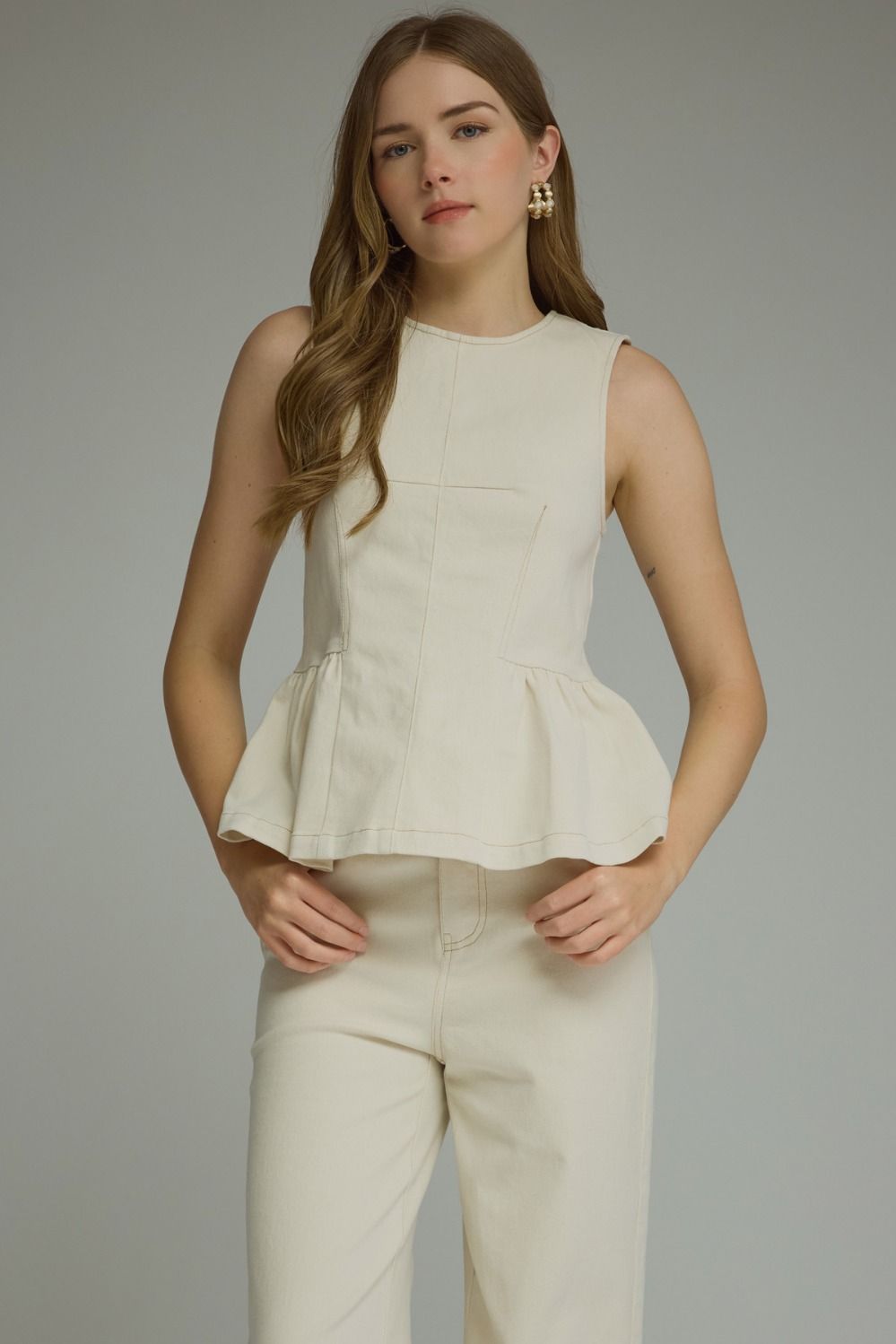 Peplum Sleeveless Top