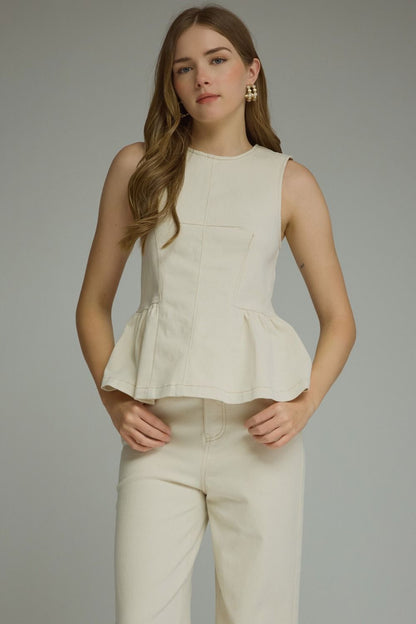Peplum Sleeveless Top