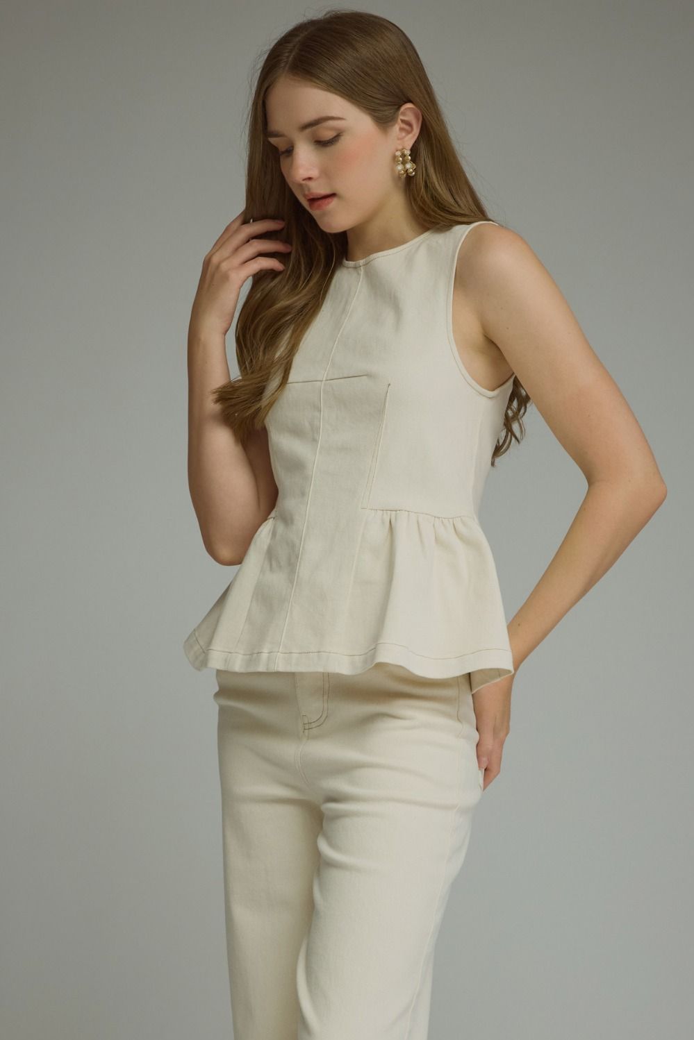 Peplum Sleeveless Top
