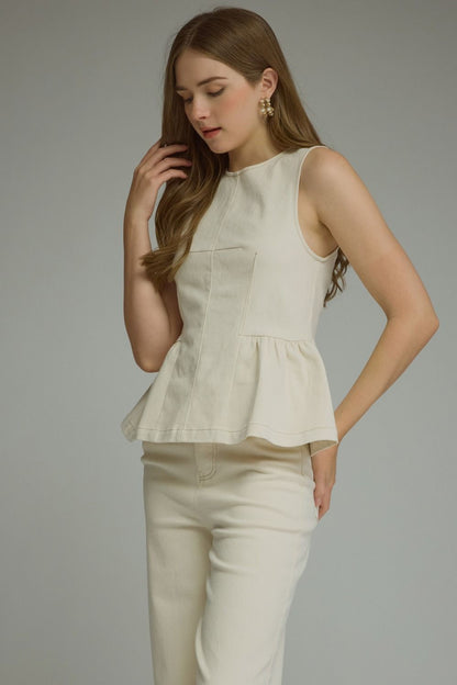 Peplum Sleeveless Top