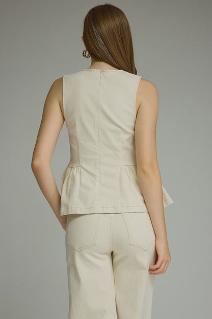 Peplum Sleeveless Top