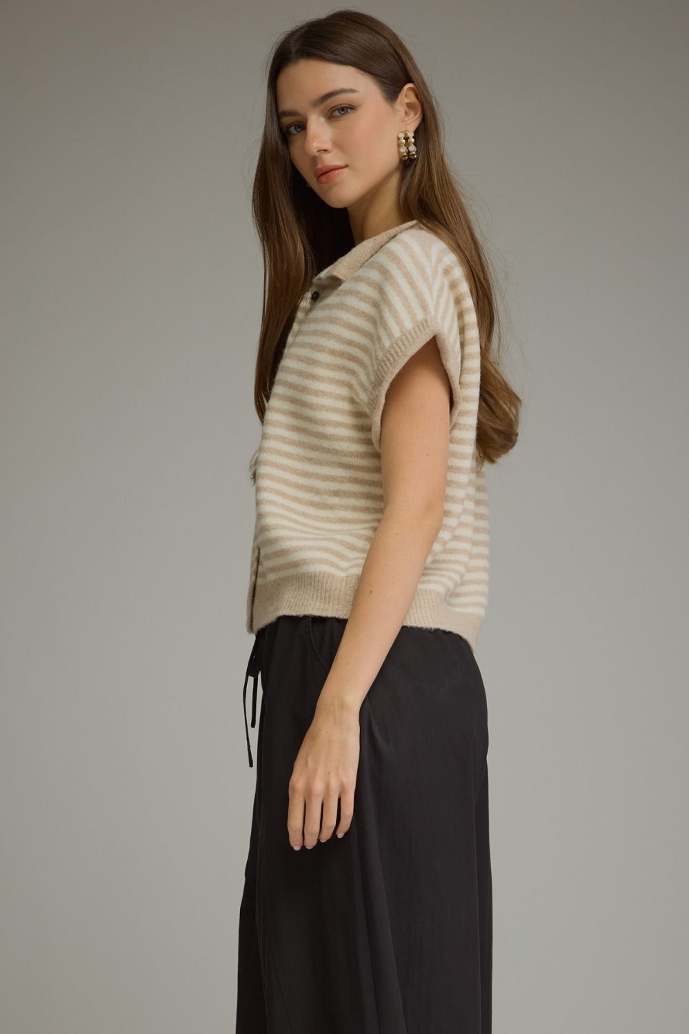 Stripe Knit Button Down