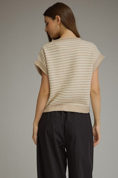 Stripe Knit Button Down