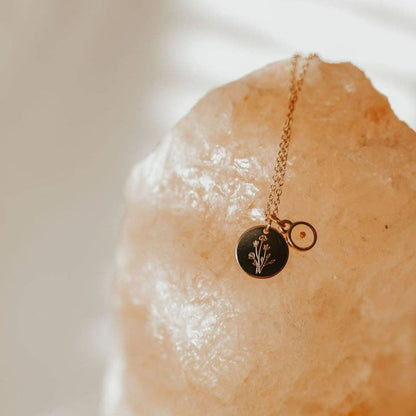 Wildflower Necklace with Mustard Seed zoom view