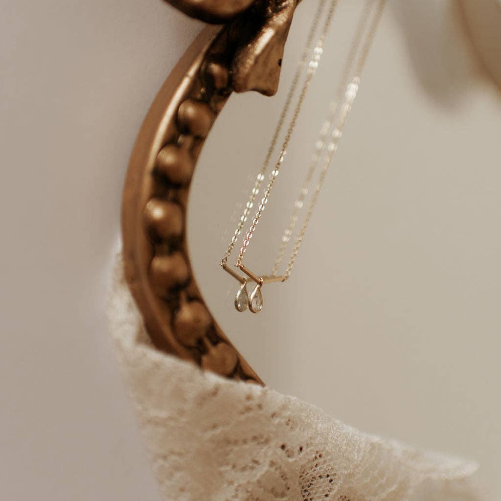 Harper Diamond Teardrop Necklace