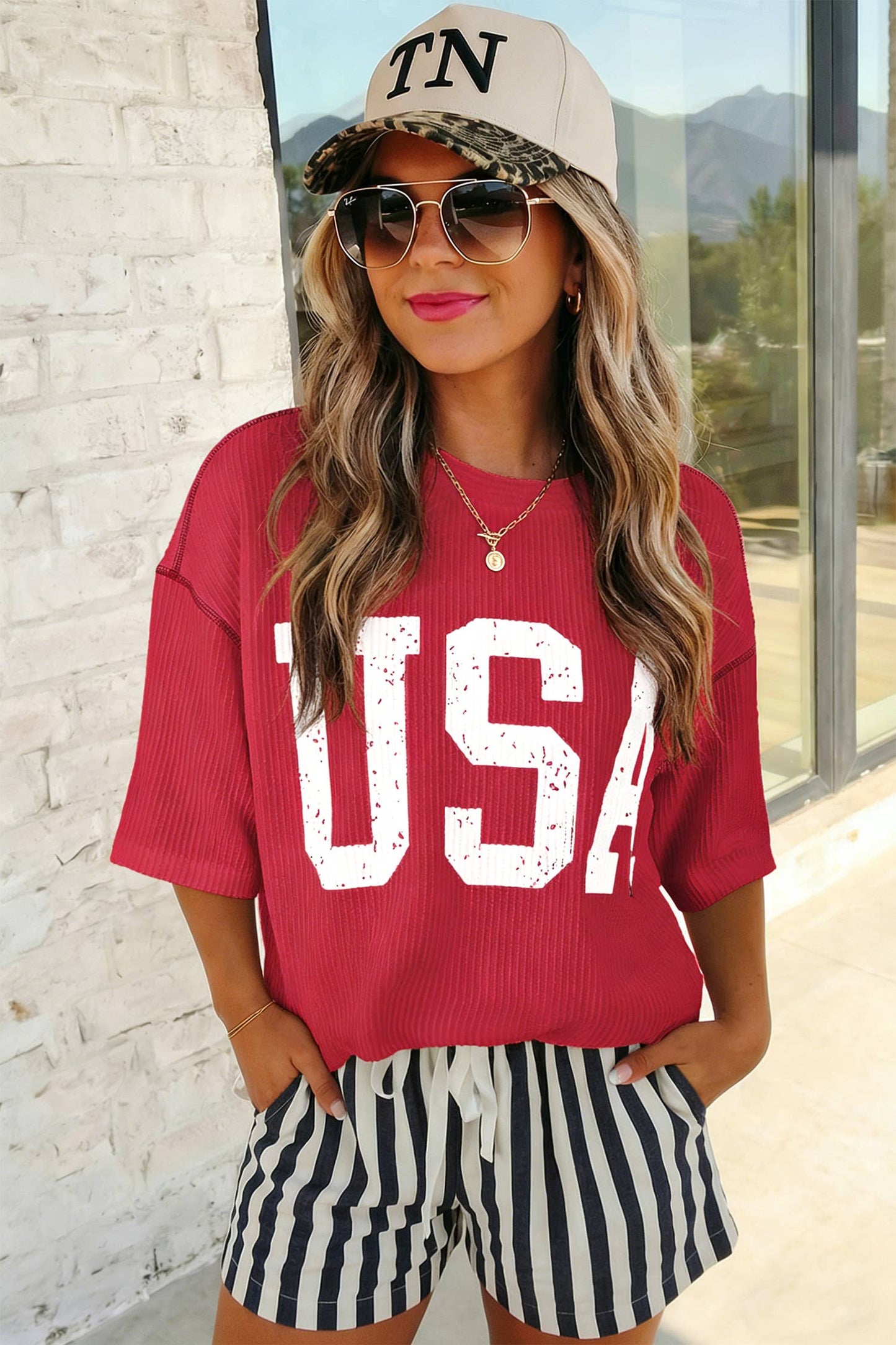 USA Half Sleeve Top