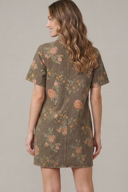Floral Button Front Dress